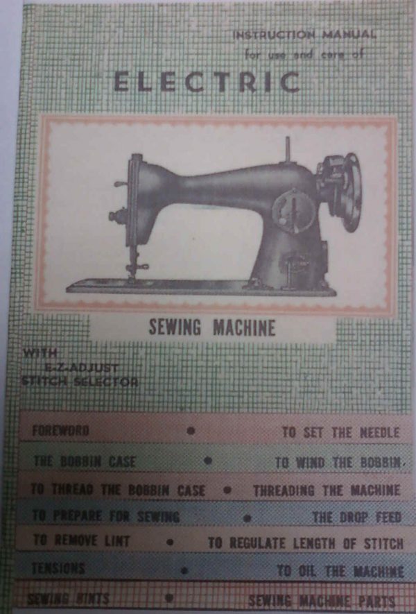 CLASS 15 Sewing Machine Manual