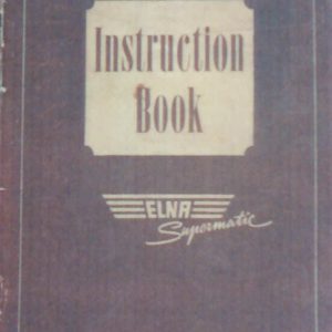 ELNA SUPERMATIC Sewing Machine Manual