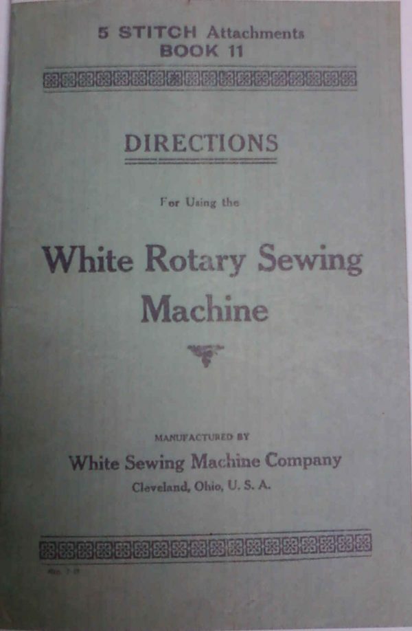 WHITE FR TREADLE Book 11 Sewing Machine Manual